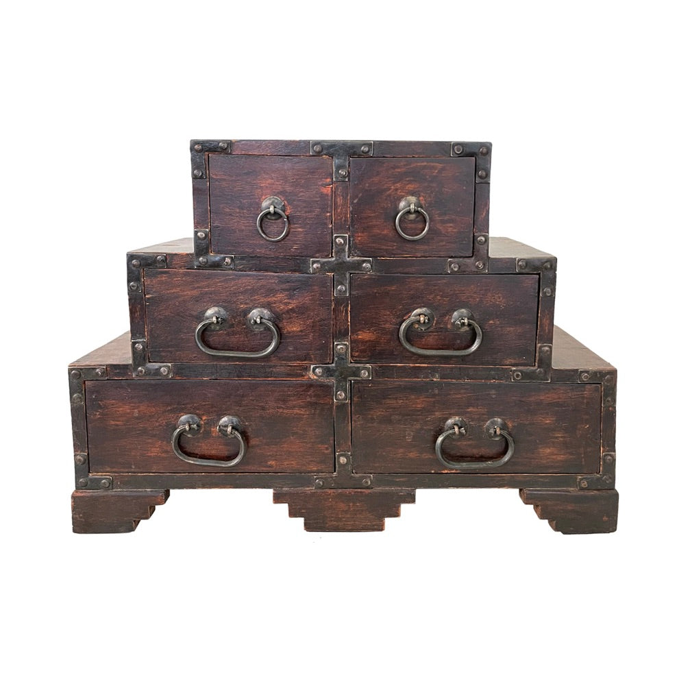 Japanese Small Stepped Tansu Chest