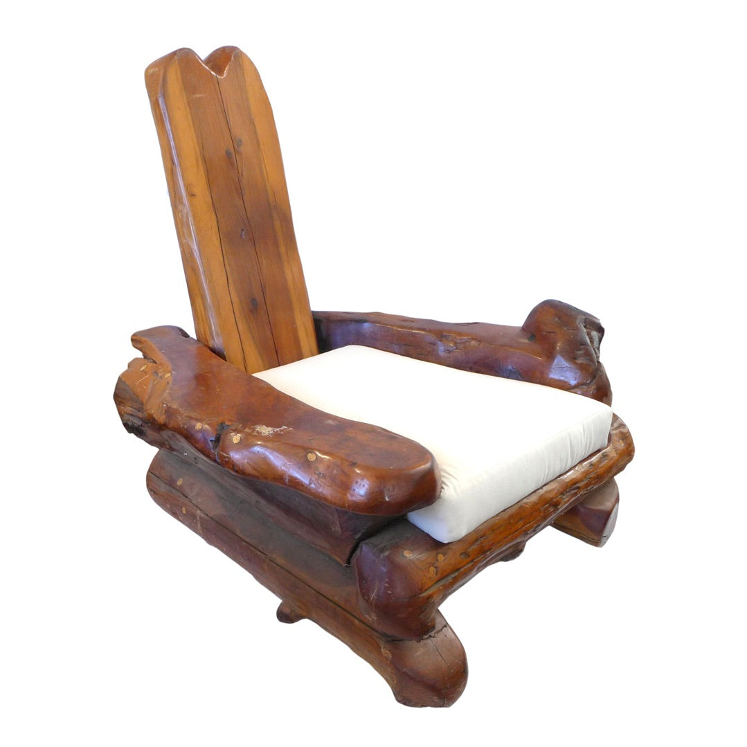 Massive California Craft Redwood Lounge Chair