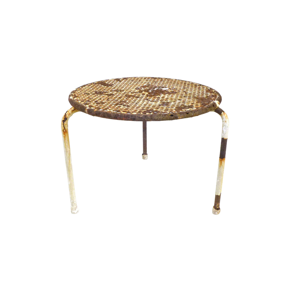 3-Legged Perforated Metal Table