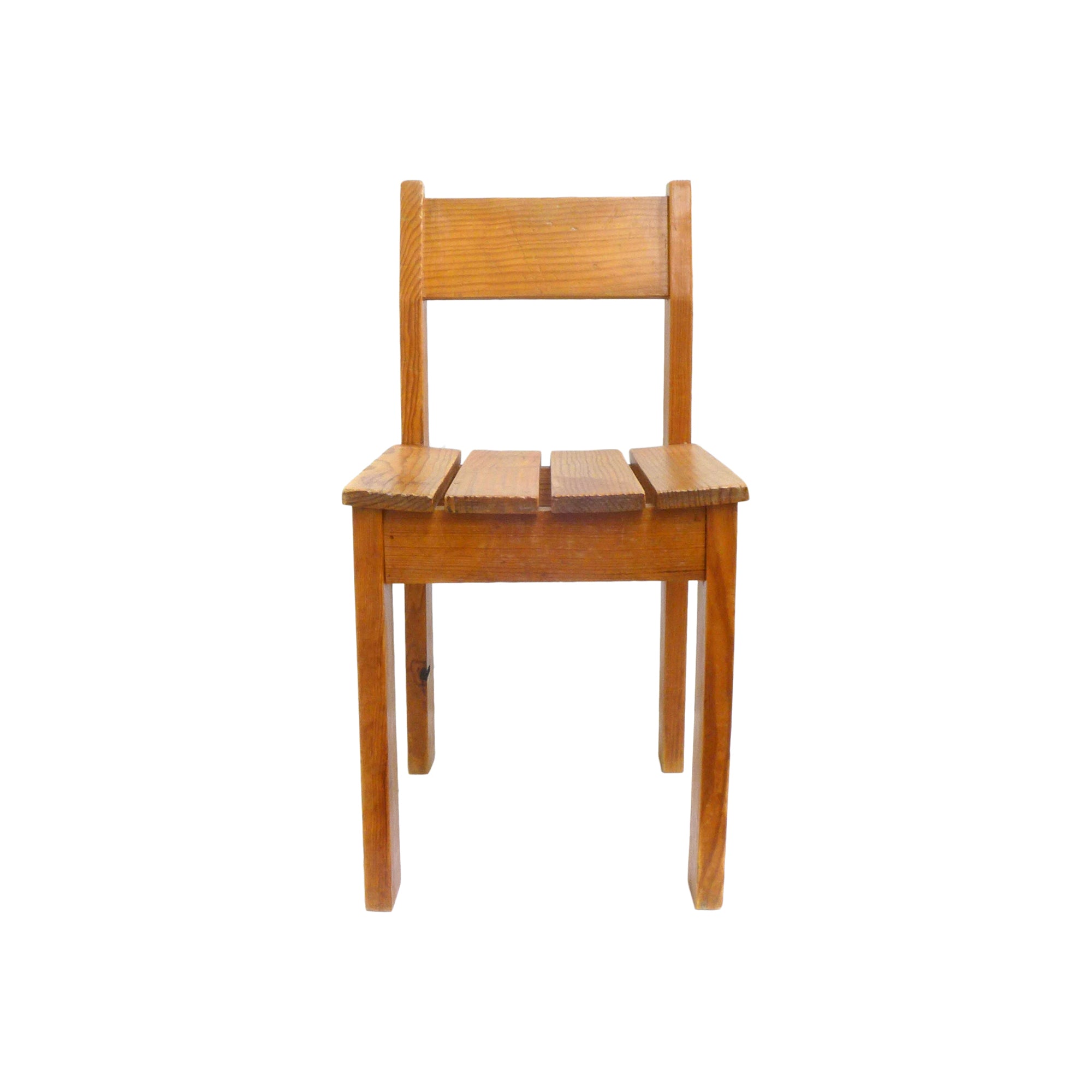 Pair of European Wood Slat Dining Chairs
