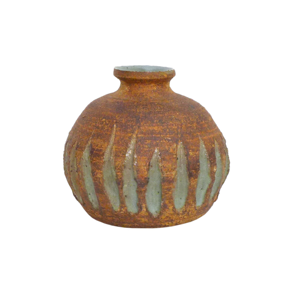 Etched Studio Ceramic Bud Vase