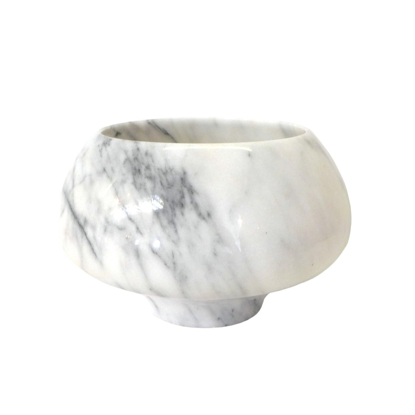 Turned Carrara Marble Bowl or Catch-All
