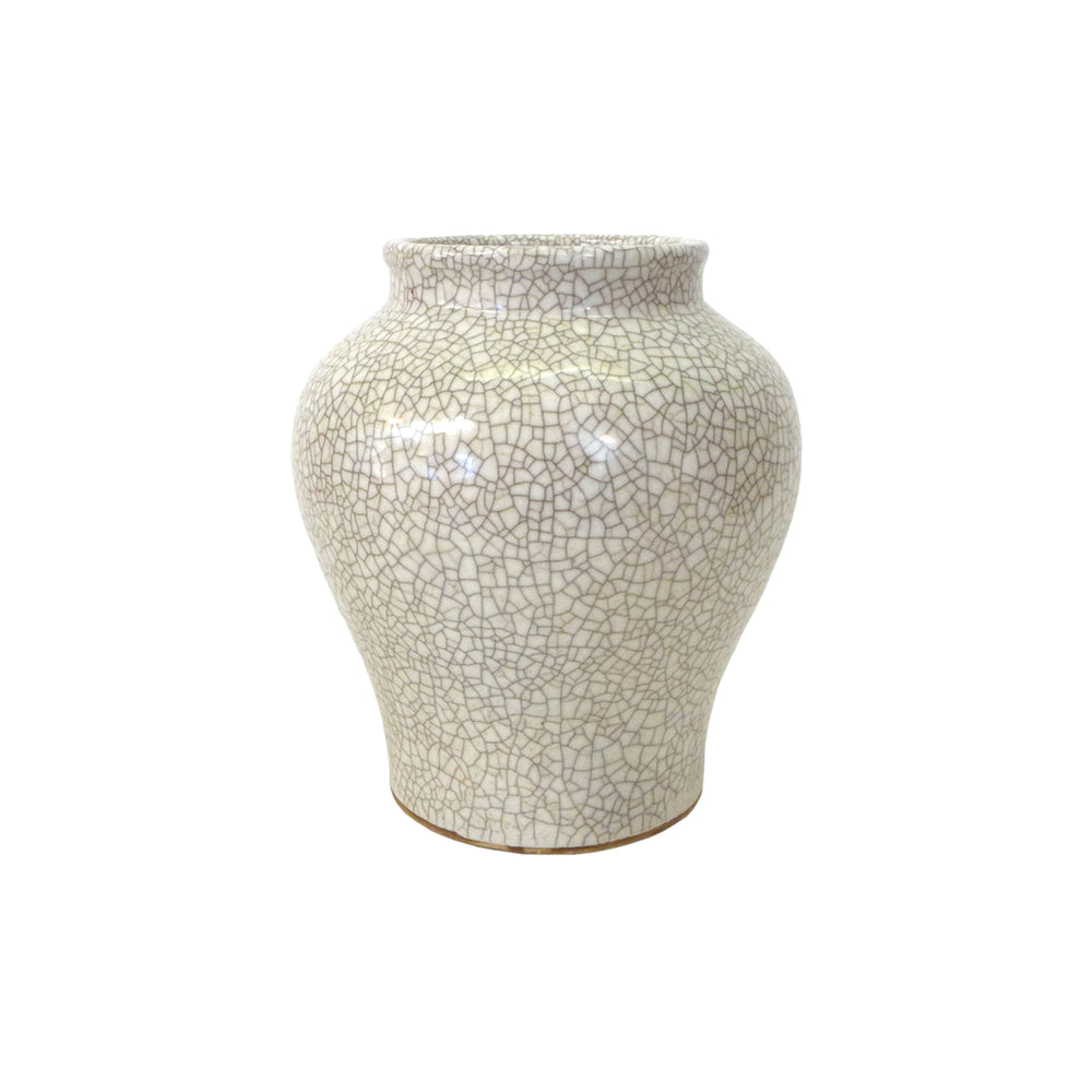 Vintage Chinese Crackle-Glaze Ceramic Vase