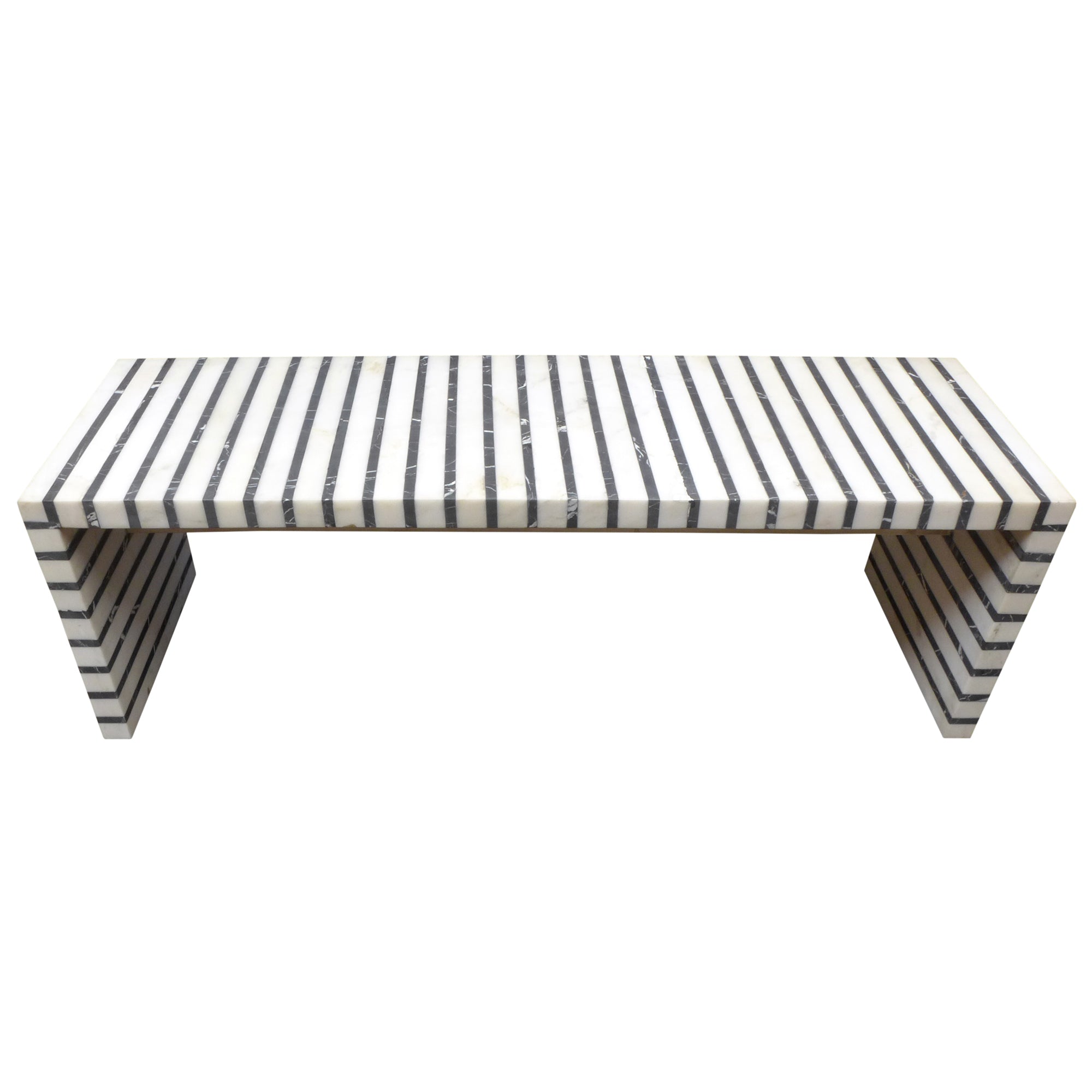 Black & White Striped Marble Coffee Table