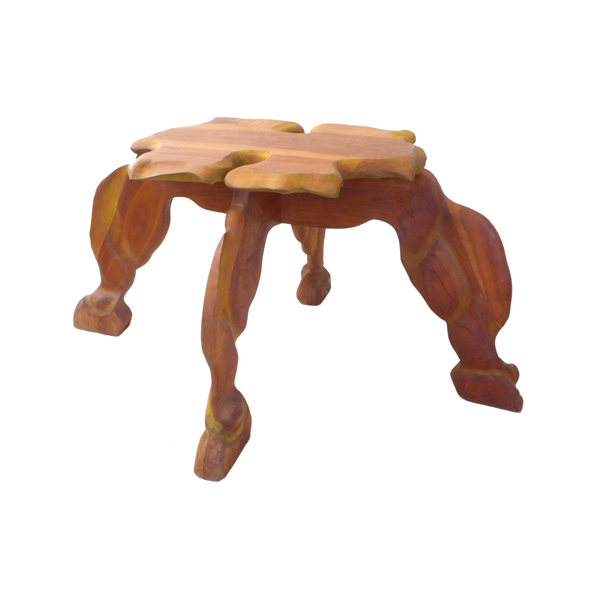 Sculptural Biomorphic Carved Wood Occasional Table
