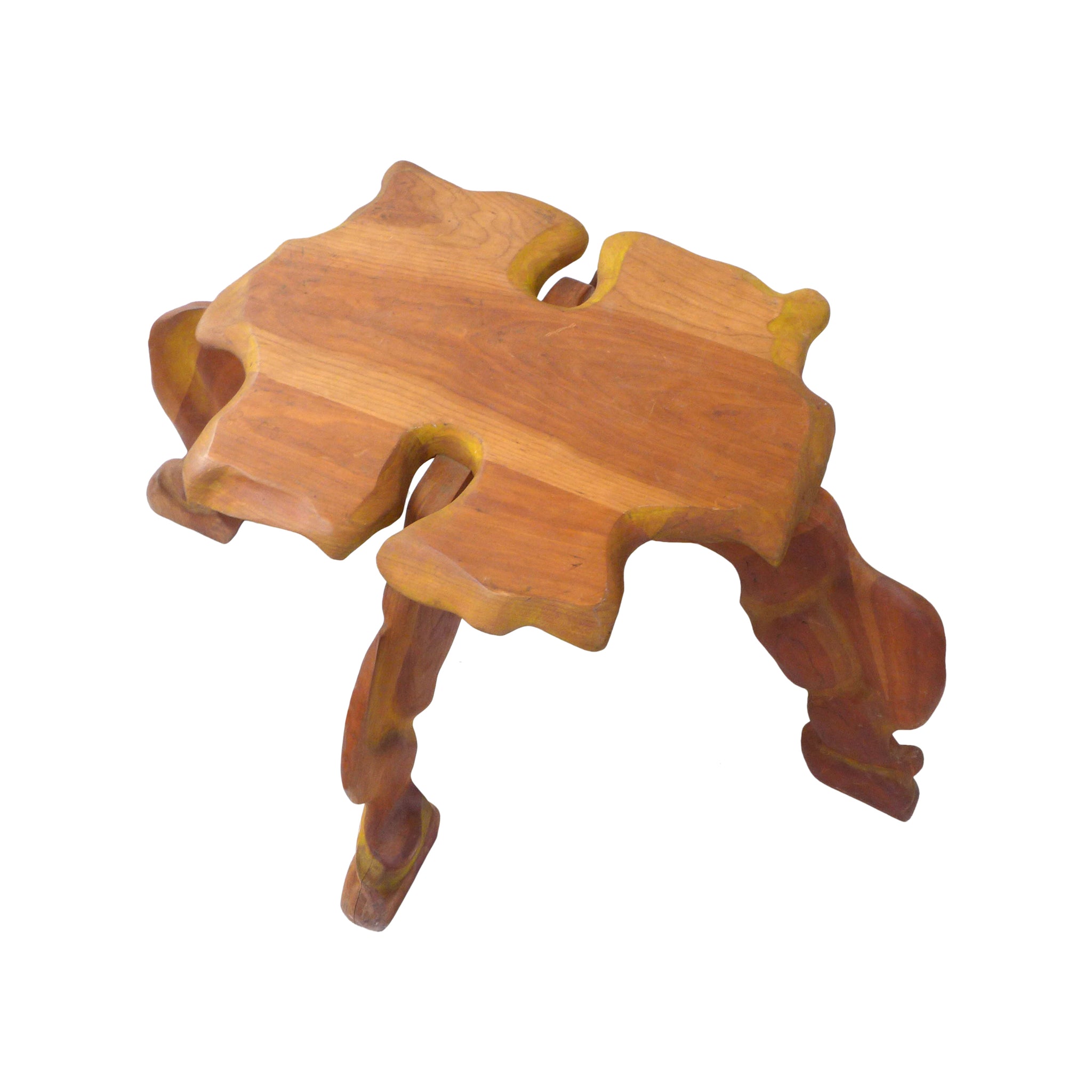 Sculptural Biomorphic Carved Wood Occasional Table