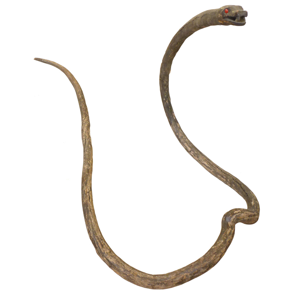 Large Early 20th Century Folk Art Wood Snake