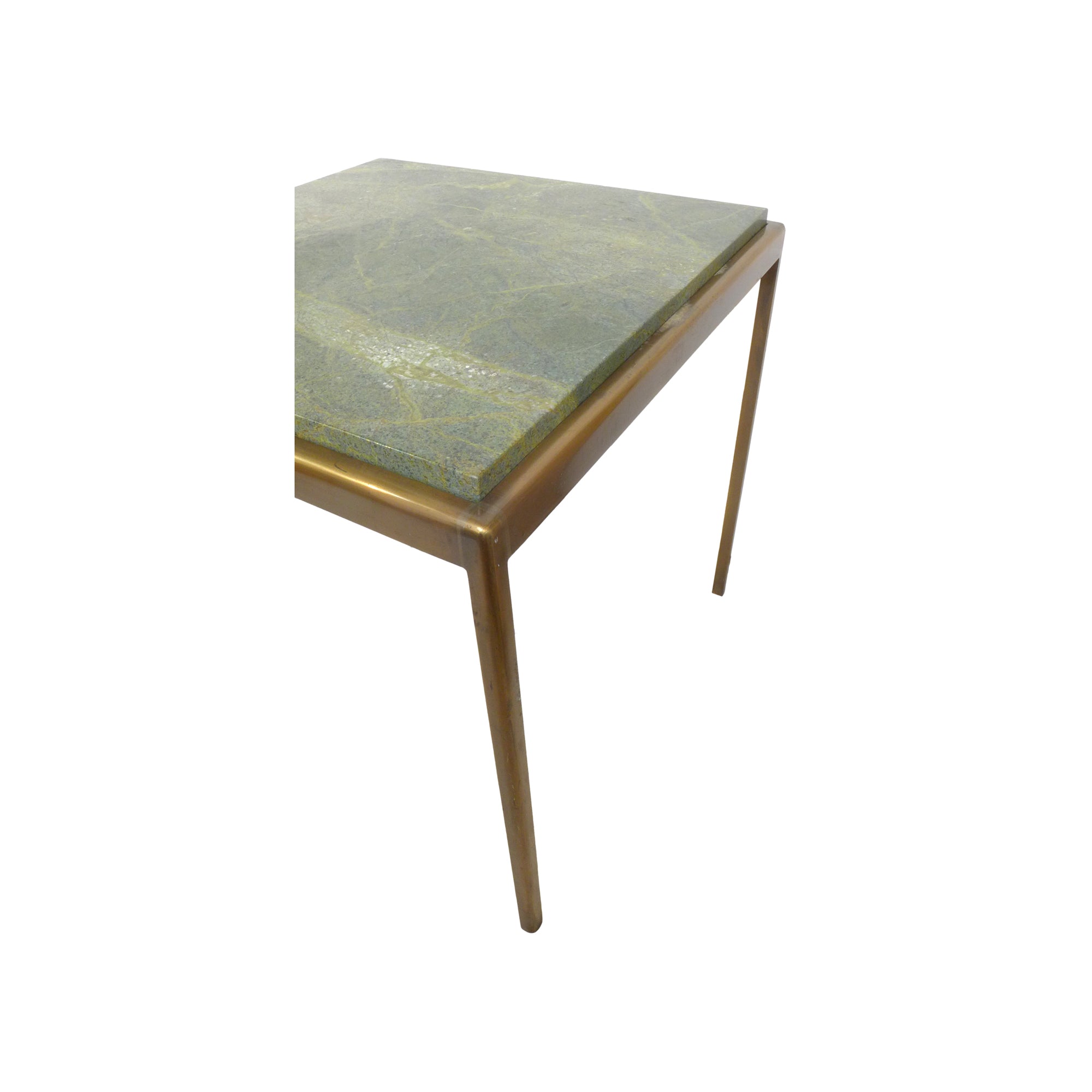 Square Bronze & Green Marble Side Table